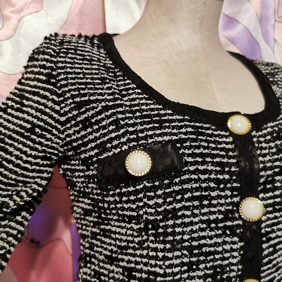 MA*RS Cardigan Small Black Chanel Style Casual Office Party Jfashion Sweater Y2K - Picture 11 of 11